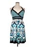 Apt. 9 Print Blue Cocktail Dress Size L - photo 1