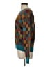 Knit Mix Argyle Teal Pullover Sweater Size L - photo 5