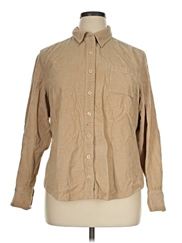 Basic Editions Long Sleeve Button-Down Shirt (view 1)