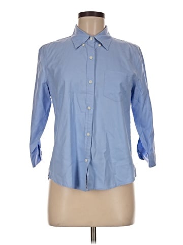 American Eagle Outfitters 3/4 Sleeve Button-Down Shirt (view 1)