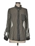 NANETTE Nanette Lepore Houndstooth Silver Long Sleeve Blouse Size M - photo 1