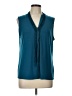 T Tahari Teal Sleeveless Blouse Size L - photo 1