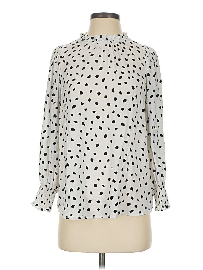 Pre-owned Maison D' Amelie Long Sleeve Blouse In Ivory