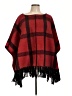 Lauren Jeans Co. Plaid Red Poncho Size Lg - XL - photo 1