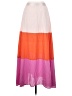 Express 100% Polyester Color Block Orange Casual Skirt Size S - photo 2