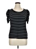 Worthington Stripes Black Short Sleeve T-Shirt Size XL - photo 1