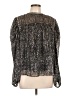 Maje 100% Polyester Metallic Black Long Sleeve Blouse Size Lg (3) - photo 1