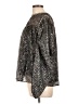 Maje 100% Polyester Metallic Black Long Sleeve Blouse Size Lg (3) - photo 5