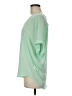Lush 100% Polyester Solid Green Short Sleeve Blouse Size M - photo 5