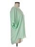 Lush 100% Polyester Solid Green Short Sleeve Blouse Size M - photo 4