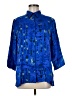Chico's Design 100% Silk Print Blue 3/4 Sleeve Silk Top Size Med (1) - photo 1
