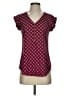 Express Burgundy Short Sleeve Blouse Size XS - photo 1