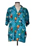 Cherokee 100% Rayon Tropical Teal Short Sleeve Blouse Size M - photo 1