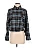 Love Notes Plaid Blue Long Sleeve Button-Down Shirt Size M - photo 1