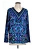 Bob Mackie Blue Purple Long Sleeve Blouse Size L - photo 1