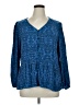 Style&Co 100% Rayon Blue Long Sleeve Blouse Size XL - photo 1