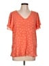 MICHAEL Michael Kors Orange Short Sleeve Blouse Size L - photo 1