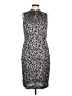 Brooks Brothers 100% Polyester Animal Print Silver Cocktail Dress Size 10 - photo 1