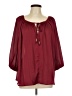 Easel 100% Polyester Burgundy 3/4 Sleeve Blouse Size L - photo 1