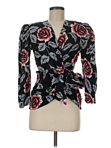 Teri Jon by Rickie Freeman 3/4 Sleeve Silk Top (view 1)