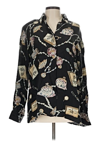 Casual Corner Long Sleeve Silk Top (view 1)