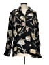 Casual Corner 100% Silk Print Black Long Sleeve Silk Top Size 12 - photo 1