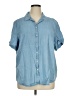 Caffé Marrakesh 100% Tencel Blue Short Sleeve Button-Down Shirt Size XL - photo 1