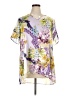 Susan Graver 100% Polyester Floral Purple Short Sleeve Blouse Size XL - photo 1