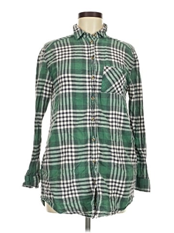 Topshop Long Sleeve Button-Down Shirt (view 1)
