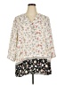 Rose + Olive 100% Polyester Floral Ivory 3/4 Sleeve Blouse Size 2X - photo 1