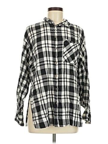 Topshop Long Sleeve Button-Down Shirt (view 1)