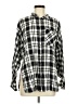 Topshop Plaid Black Long Sleeve Button-Down Shirt Size 8 - photo 1