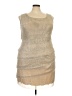 Connected Apparel Metallic Tan Cocktail Dress Size 20 - photo 1