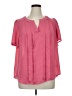 Liz Claiborne 100% Polyester Pink Short Sleeve Blouse Size XL - photo 1
