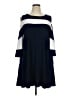 Nina Leonard Color Block Blue Casual Dress Size XL - photo 1
