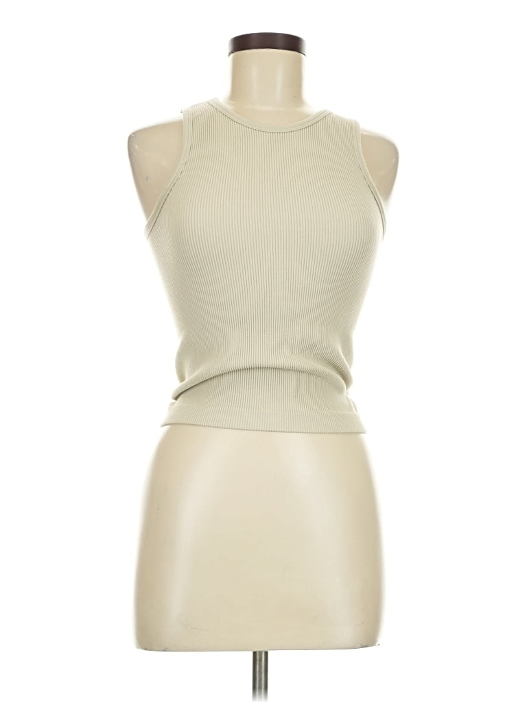 Pre-owned Ododos Tank Top Ivory Halter Neckline Tops