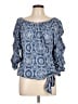 CeCe 100% Rayon Blue 3/4 Sleeve Blouse Size L - photo 1