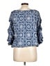 CeCe 100% Rayon Blue 3/4 Sleeve Blouse Size L - photo 2