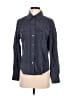 Calvin Klein Checkered-gingham Blue Long Sleeve Button-Down Shirt Size 6 - photo 1