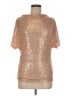 Grace Karin Metallic Gold Short Sleeve Top Size M - photo 1