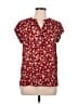 Monday Fun 100% Polyester Burgundy Short Sleeve Blouse Size M - photo 1