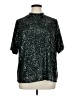 Calvin Klein Metallic Black Short Sleeve Blouse Size 1X - photo 1