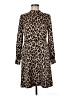 Ann Taylor 100% Polyester Animal Print Brown Casual Dress Size 6 - photo 1