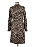 Ann Taylor 100% Polyester Animal Print Brown Casual Dress Size 6 - photo 2