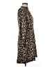 Ann Taylor 100% Polyester Animal Print Brown Casual Dress Size 6 - photo 4