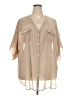 Daniel Rainn 100% Polyester Tan Short Sleeve Blouse Size 2X - photo 1