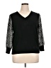 Adrianna Papell Black Pullover Sweater Size XL - photo 1
