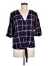 Como Vintage 100% Rayon Blue 3/4 Sleeve Blouse Size M - photo 1