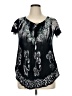 Shoreline 100% Rayon Black Short Sleeve Blouse Size 1X - photo 1