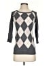 If It Were Me Argyle Gray Pullover Sweater Size S - photo 1